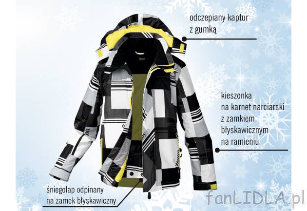 Kurtka snowboardowa Crivit Sports, cena 79,90 PLN za 1 szt. 
- dwie kieszenie boczne ...