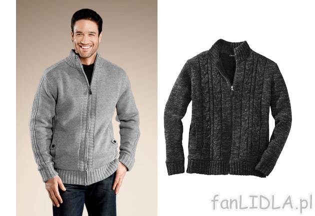 Sweter ocieplany Livergy, cena 79,90 PLN za 1 szt. 
- z grubo tkanej dzianiny 
- ...