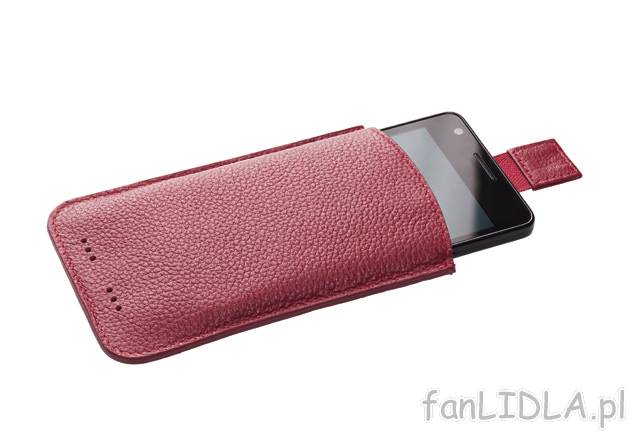 Etui na smartfona skórzane , cena 19,99 PLN za 1 szt. 
- uchwyt ułatwiający wyjmowanie, ...