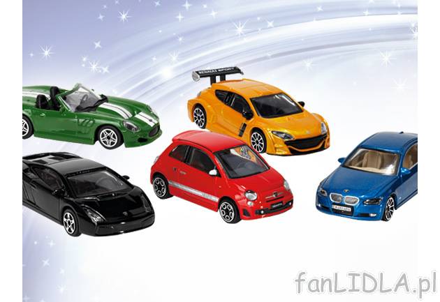 Metalowe samochodziki 5 szt. , cena 34,99 PLN za 1 opak. 
- skala 1:43, 
- 4 zestawy, ...