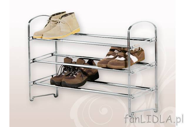 Regał na buty Ordex, cena 59,90 PLN za 1 szt. 
- z chromowanego metalu, 
- do ...