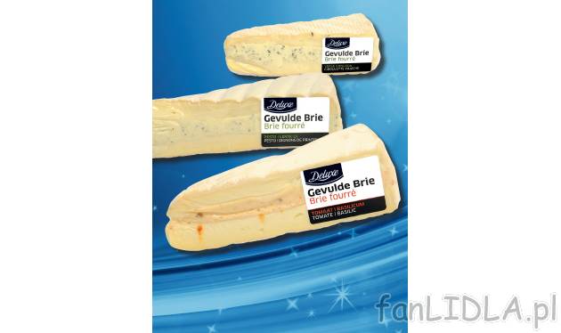 Nadziewany ser Brie , cena 6,99 PLN za 180 g/1 opak. 
- delikatny i kremowy 
- ...