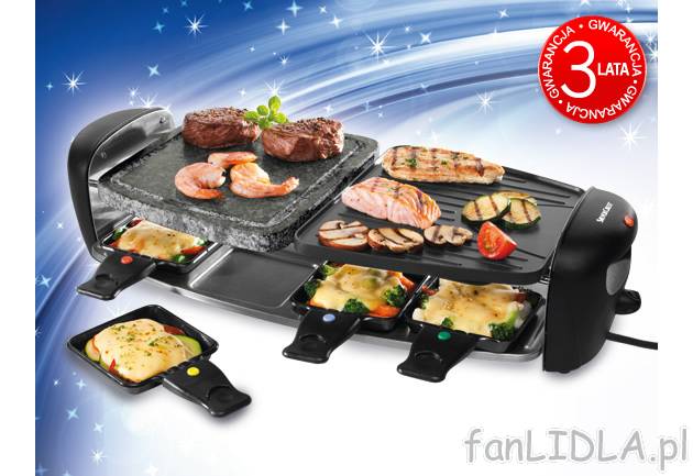 Grill elektryczny Raclette 1300W Ernesto, cena 129,00 PLN za 1 opak. 
- z powierzchnią ...