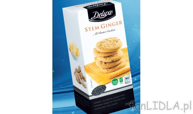 Ciastka z imbirem , cena 6,99 PLN za 200 g/1 opak. 
- Ciastka maślane z kawałkami ...