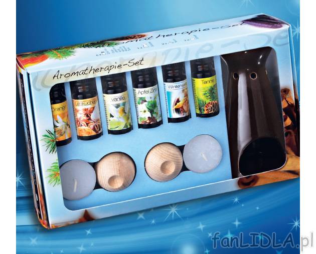 Zestaw do aromaterapii , cena 29,99 PLN za zestaw 
- w zestawie: 6 olejków zapachowych, ...