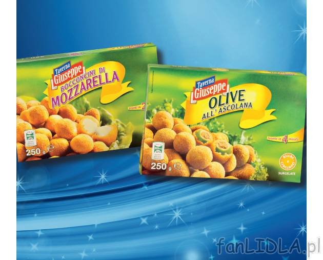 Oliwki/Mozarella panierowane , cena 4,99 PLN za 250 g/1 opak. 
- 250 g/1 opak. 
- ...