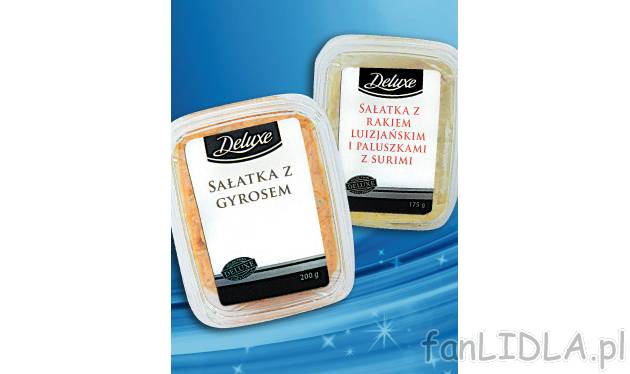 Luksusowe sałatki , cena 4,49 PLN za 200 g/1 opak. 
-  200 g/1 opak. 
-  100 g=2.25