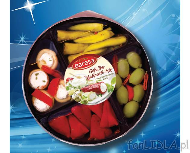 Śródziemnomorskie antipasti , cena 14,99 PLN za 400/600 g/1 opak. 
- różne ...