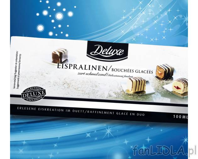 Praliny lodowe , cena 3,99 PLN za 100 ml/1 opak. 
- pyszne pralinki lodowe z nadzieniem ...