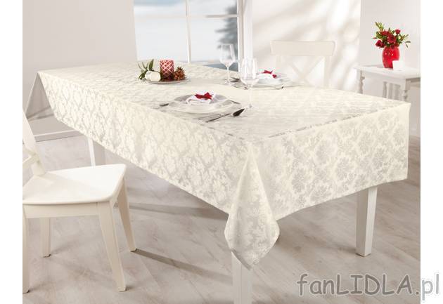 Obrus żakardowy Meradiso, cena 34,99 PLN za 1 szt. 
- o eleganckim, żakardowym ...