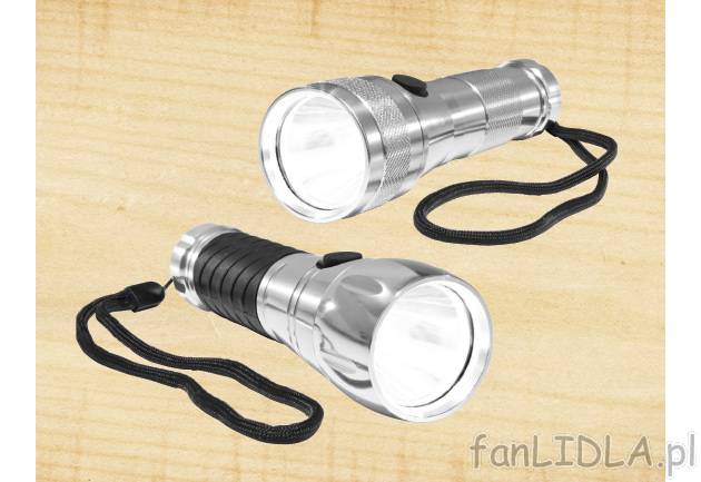 Latarka LED Powerfix, cena 29,99 PLN za 1 szt. 
- stabilna, aluminiowa obudowa ...