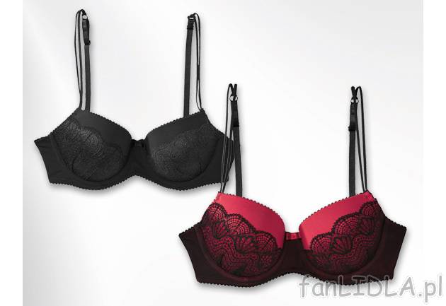 Biustonosz push-up Jolinesse, cena 24,99 PLN za 1 szt. 
- z elegancką, koronkową ...
