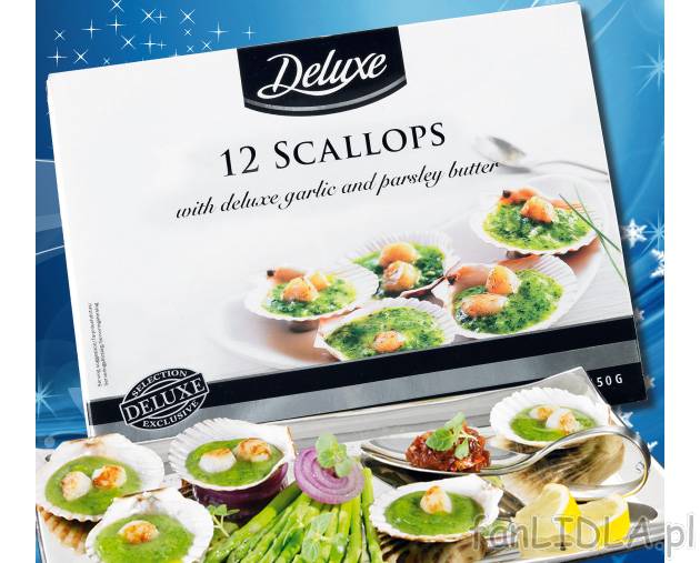 Przegrzebki , cena 19,99 PLN za 150 g/1 opak. 
- niezwykle delikatne, aromatyczne ...