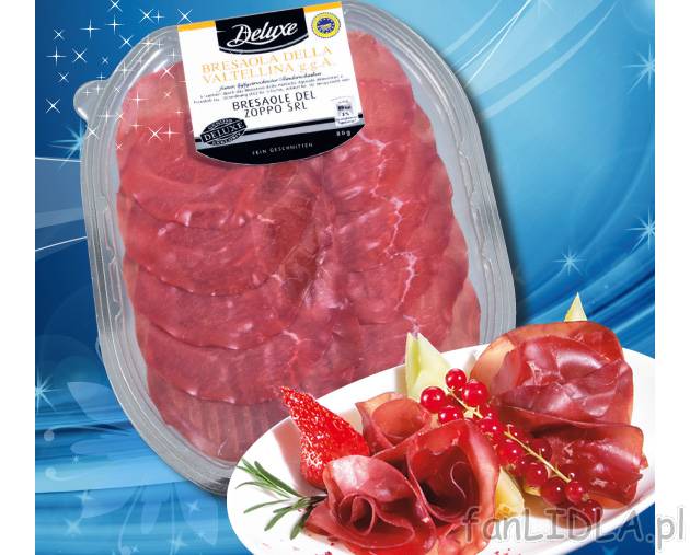 Włoska szynka wołowa , cena 9,99 PLN za 80 g/1 opak. 
-  80 g/1 opak.
