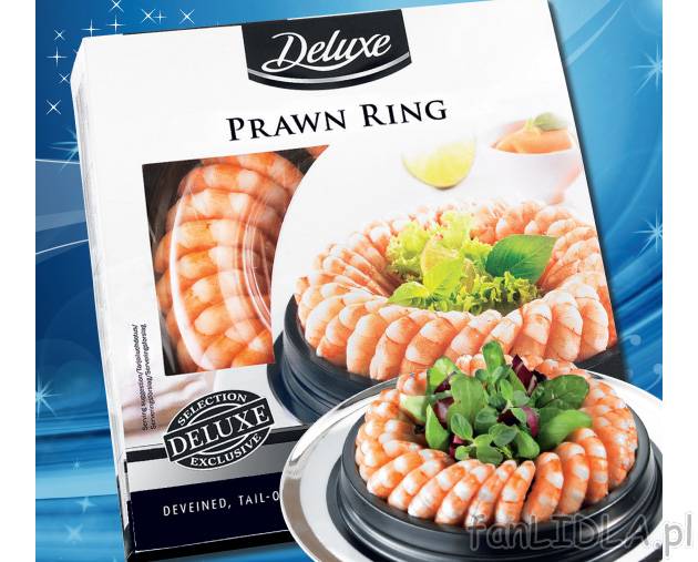 Krewetki wykwintne , cena 12,99 PLN za 230 g/1 opak. 
- gotowane, częściowo obrane ...