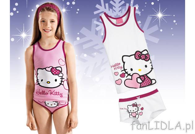Dziewczęcy komplet bielizny , cena 15,99 PLN za 1 opak. 
- z motywem Hello Kitty ...