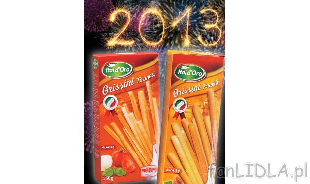 Paluszki Grissini , cena 3,99 PLN za 250 g/1 opak. 
- Firabili lub Torinesi. 
- ...