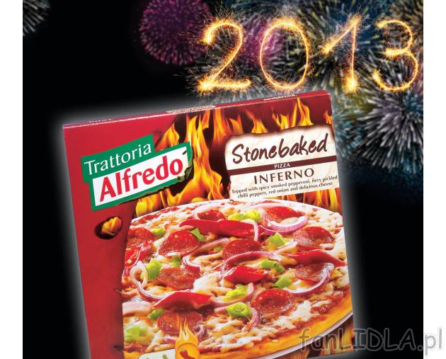 Pizza Inferno , cena 5,99 PLN za 350 g/1 opak. 
- Pizza z pieca kamiennego z kiełbasą ...