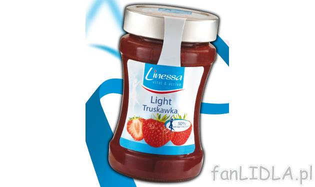 Konfitura light , cena 6,49 PLN za 430 g/1 opak. 
- Morelowa, z czarnej porzeczki ...