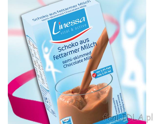 Mleko czekoladowe light , cena 2,79 PLN za 500 ml/1 opak. 
- Wyśmienite mleko ...
