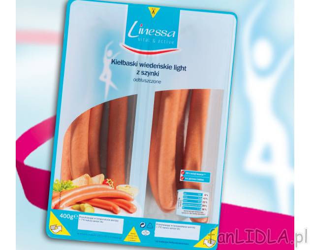 Kiełbaski wiedeńskie light , cena 9,99 PLN za 400 g/1 opak. 
- Kiełbaski wiedeńskie ...