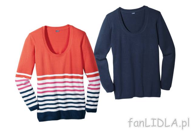 Sweter Esmara, cena 34,99 PLN za 1 szt. 
- kolorowy w paski w rozmiarach: S-L 
- ...