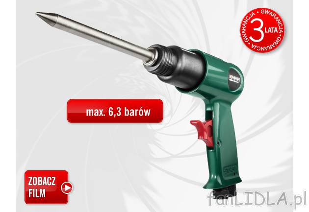 Młot pneumatyczny Parkside, cena 69,00 PLN za 1 opak. 
- mechanizm uderzeniowy ...