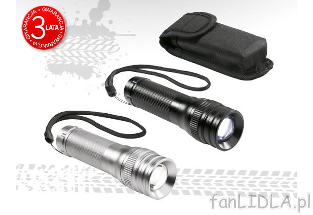 Latarka LED Livarno Lux, cena 49,99 PLN za 1 opak. 
- obudowa z eloksowanego aluminium, ...