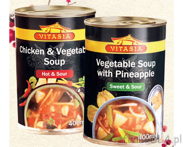 Zupy azjatyckie , cena 3,49 PLN za 400 ml 
- Zupa Beijing - słodko-kwaśna z ananasem ...
