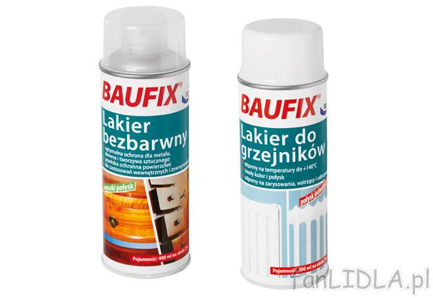 Lakier w sprayu bezbarwny lub do grzejników , cena 11,99 PLN za 1 szt.