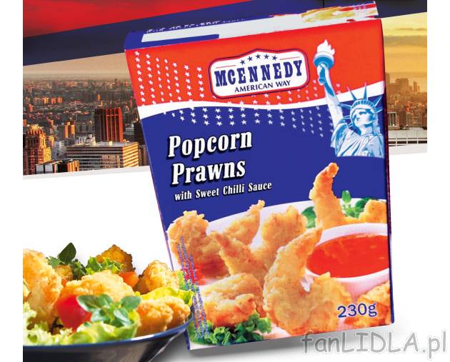 Krewetki w panierce , cena 9,99 PLN za 230 g/1 opak. 
- Mięsiste krewetki zamknięte ...