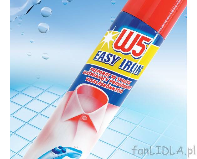 Spray ułatwiający prasowanie , cena 4,99 PLN za 500 ml/1 opak. 
- Wygładza nawet ...