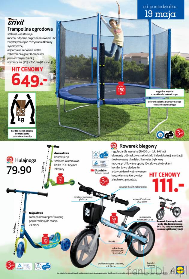 Trampolina 305cm Rowerek biegowy, który sprawdza się podczas nauki jazdy i uczy ...