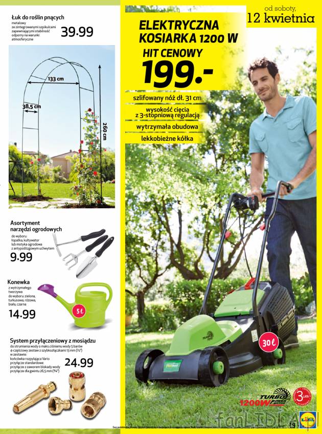 Elektryczna kosiarka w hicie cenowym za 199 zł oraz asortyment narzędzi ogrodowych ...