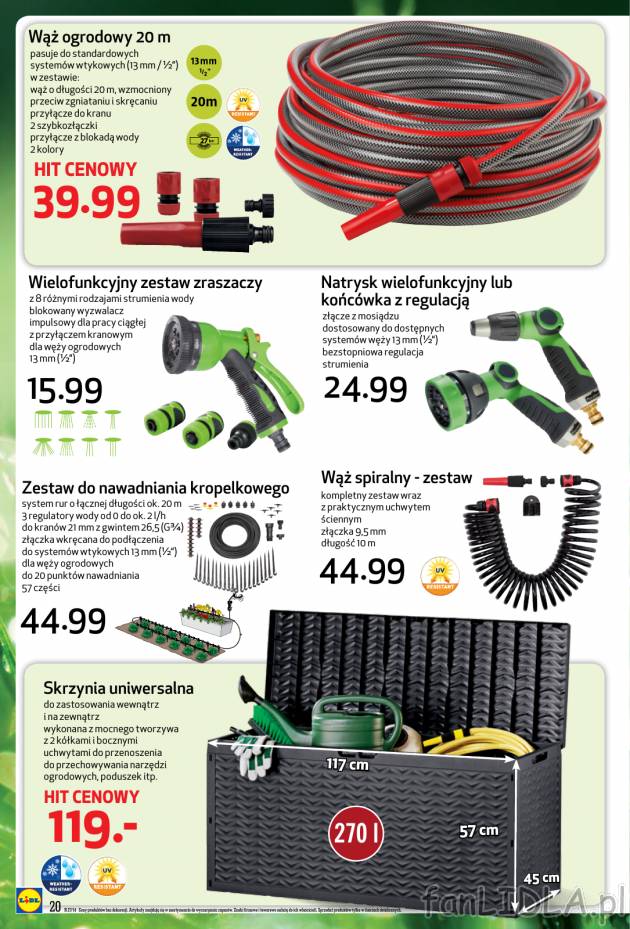 Zraszacze ogrodowe, węże i zestaw do nawadniania kropelkowego od 15,99 zł w ofercie.