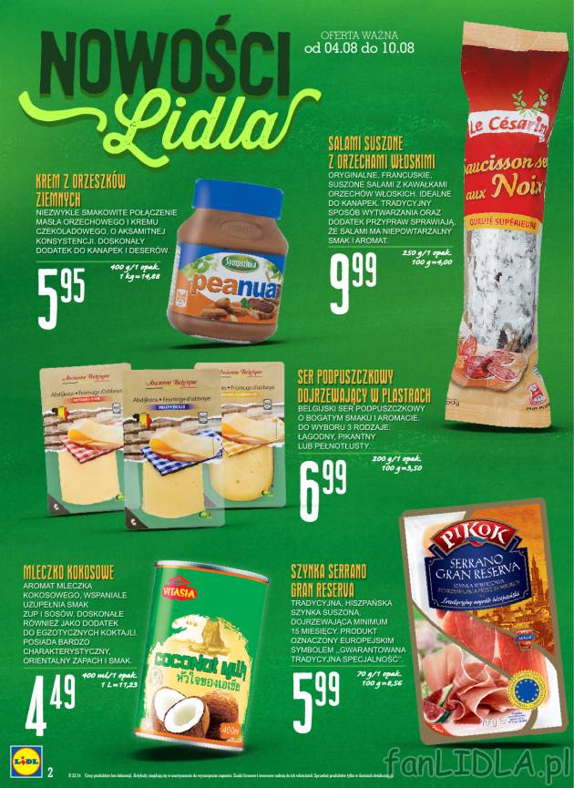 Nowości w Lidlu - pyszny krem z orzeszków ziemnych za 5,95 zł, salami suszone ...