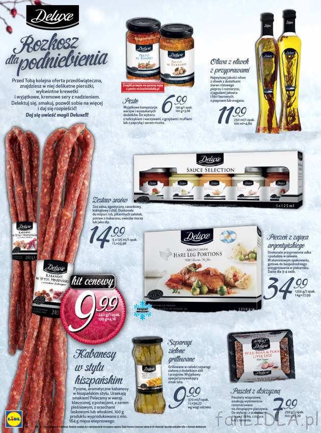 Rozkosz dla podniebienia z produktami Deluxe z Lidla: pesto z tuńczykiem i warzywami, ...