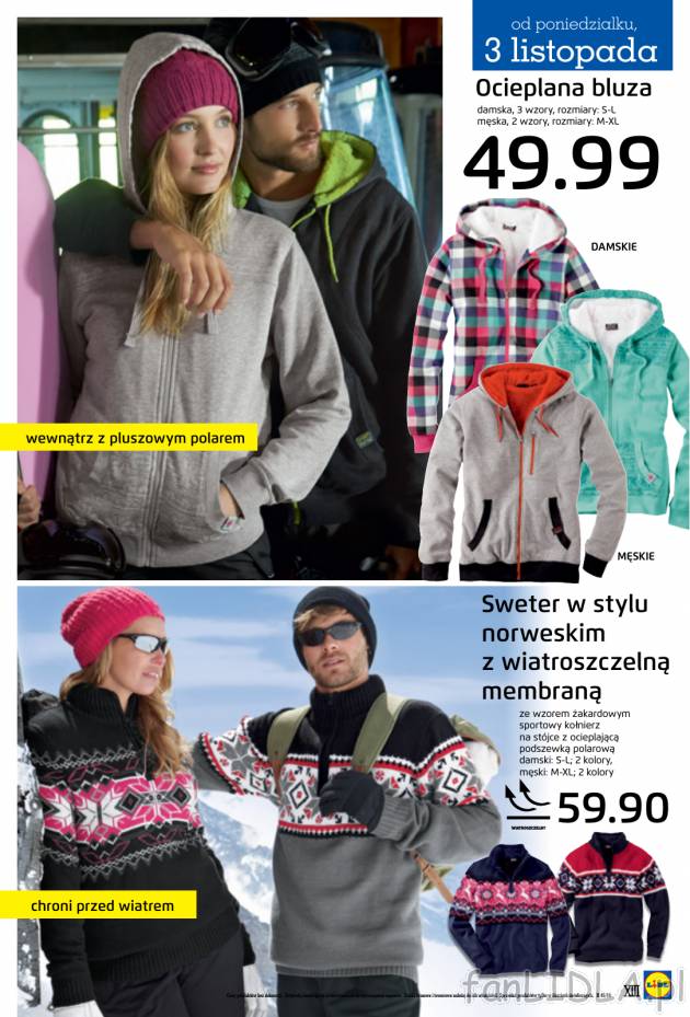 Idealna na stok ocieplana bluza z pluszowym polarem w wersji kolorystycznej dla ...