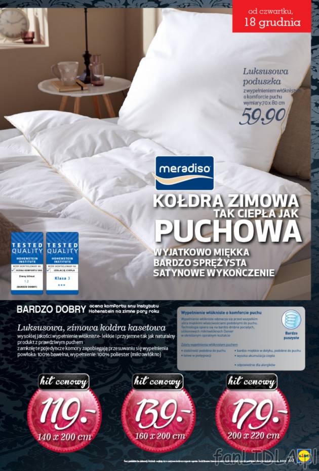 Kołdra zimowa - tak ciepła jak puchowa, luksusowa poduszka z wypełnieniem włóknistym ...