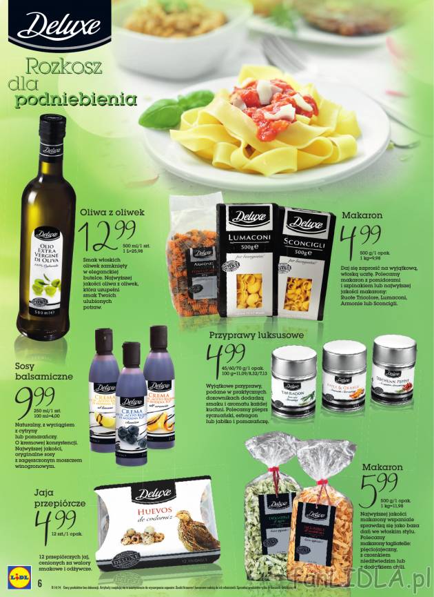 Rozkosz dla podniebienia w Lidlu z marką Deluxe. W tym tygodniu makaron Deluxe ...