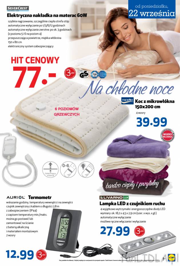 W Lidlu możemy też teraz kupić elektryczną nakładkę na materac 60W, która ...