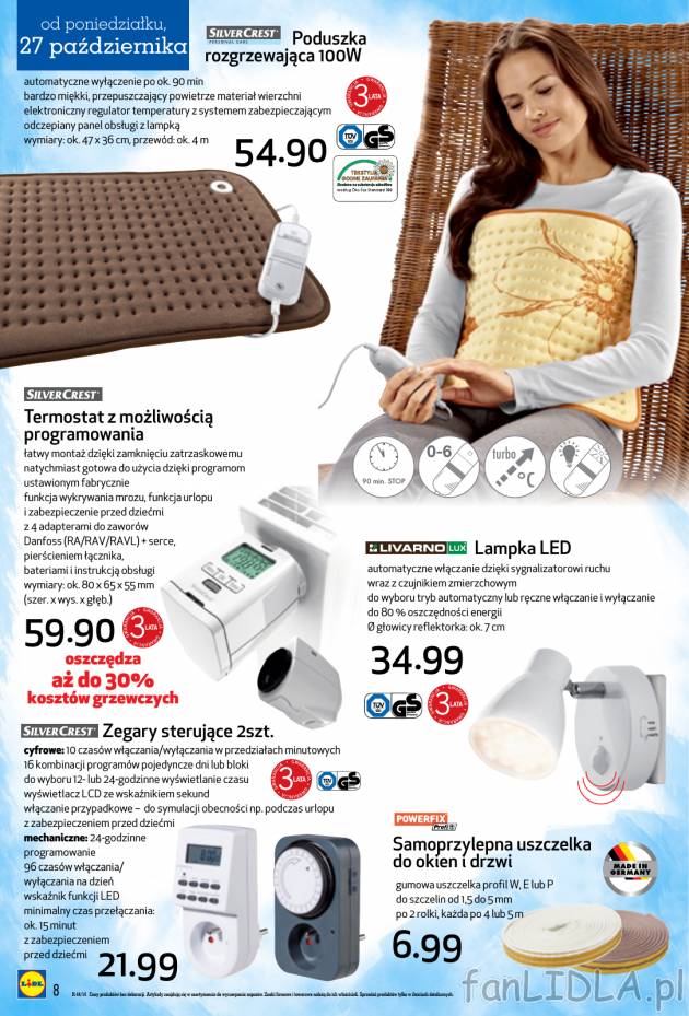 W tej ofercie znajdziesz rozgrzewającą poduszkę z automatycznym wyłączaniem ...