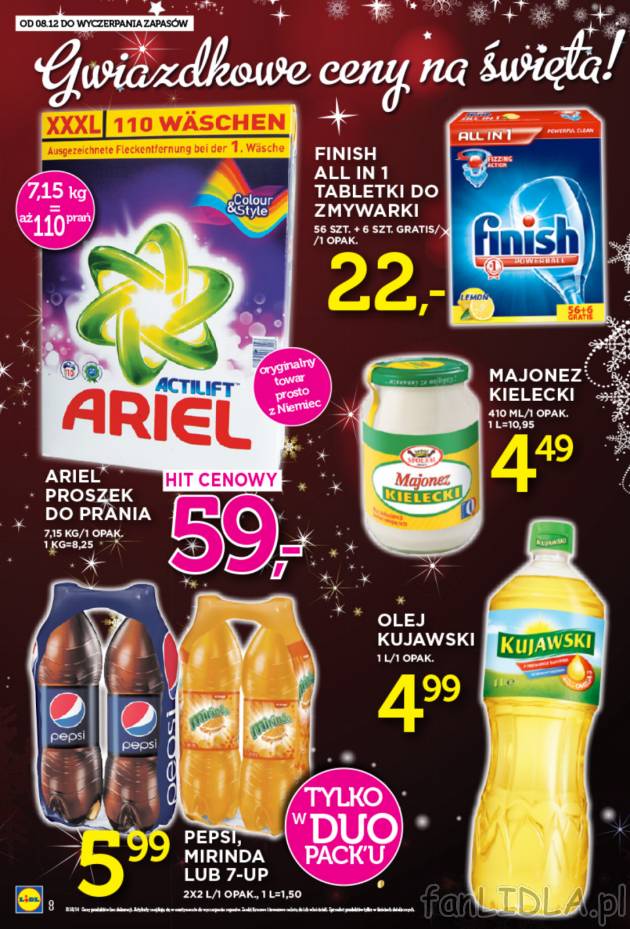 Chemia gospodarcza: Finish All in 1, tabletki do zmywarki, proszek do prania Ariel, ...
