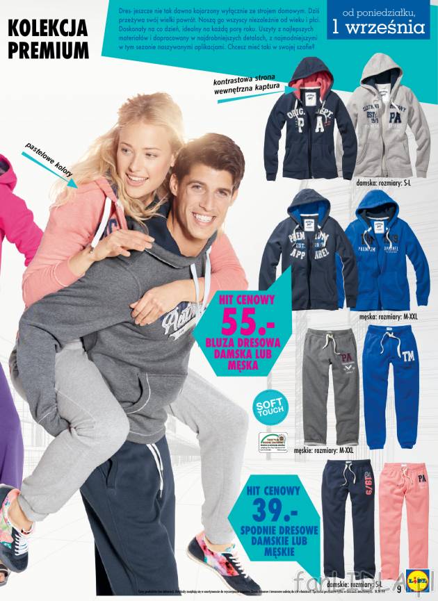 Sportowy ubiór stworzysz kupując w Lidlu bluzy, spodnie dresowe za 55 zł.