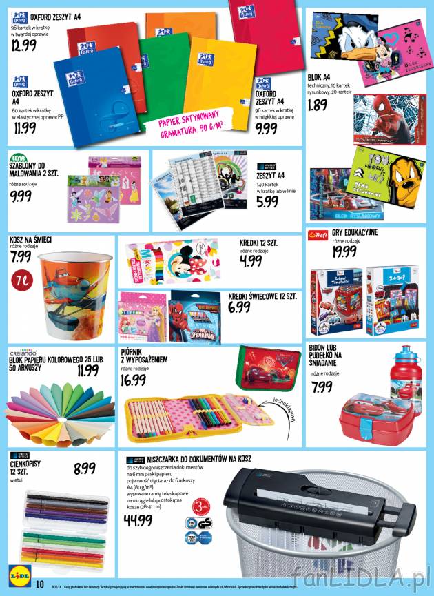 W ofercie Lidla zeszyty Oxford A4 od 9,99 zł oraz gry edukacyjne za 19,99 zł.
