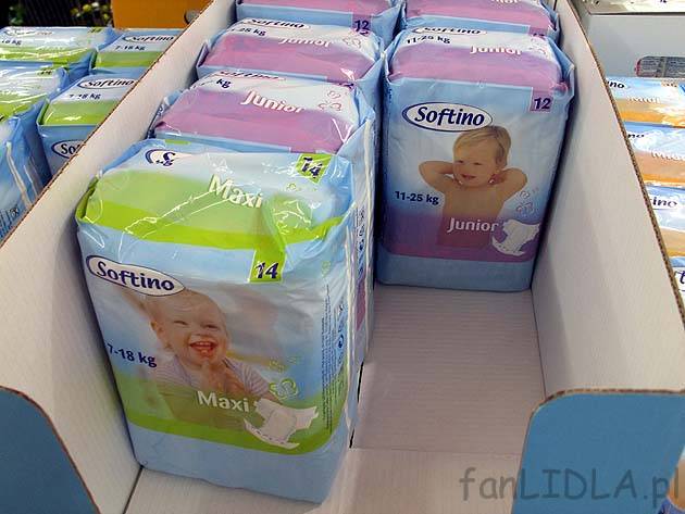 Softino to marka pieluszek z Lidla. Dostępne w rozmiarach Maxi dla dzieci o wadze ...