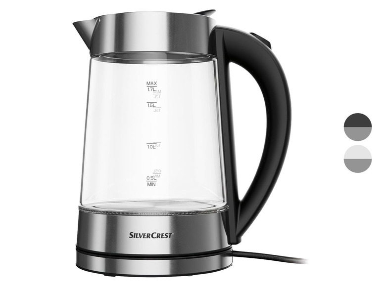 SILVERCREST® Szklany czajnik elektryczny SWGF 3000 B2, poj. 1,7 l, 3000 W Silvercrest ...
