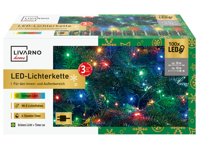 Livarno Home Łańcuch świetlny z 100 diodami LED, 1 sztuka Livarno home, cena ...