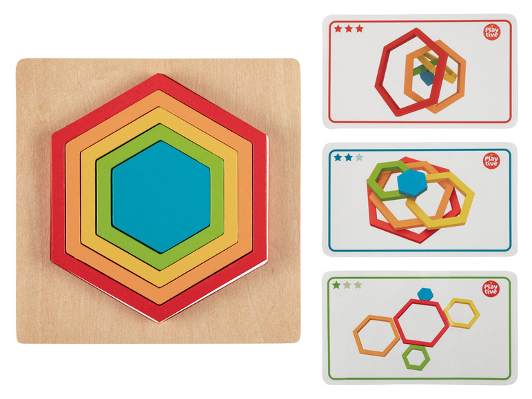 PLAYTIVE® Drewniane puzzle Montessori, 9 elementów, 1 komplet Playtive , cena ...