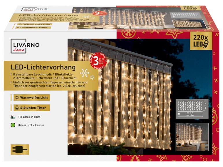LIVARNO home Dekoracja świetlna LED, 220 żarówek Livarno home, cena 79,9 PLN ...